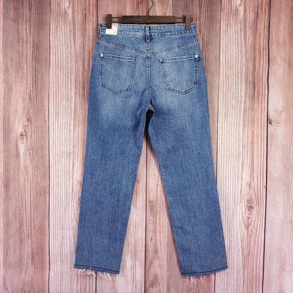 NWT Anthropologie Pilcro Womens 29 The Vinatage Straight Denim Jeans Raw Hem - Picture 2 of 15